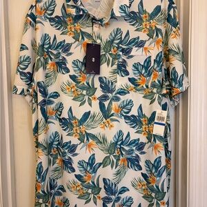 NEW with Tags MEN'S XL IZOD Saltwater  Sun Shield POLO SHIRT Short Sleeve Button